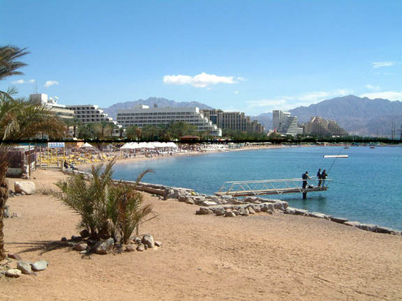 Eilat from the southern beach