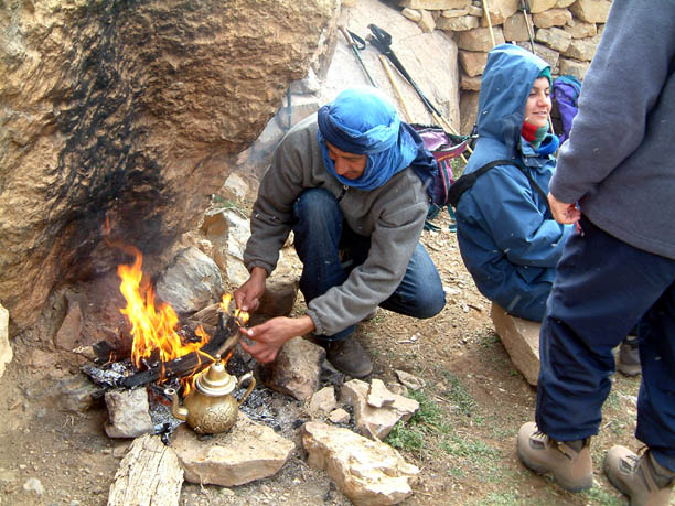 Hassan making the tea