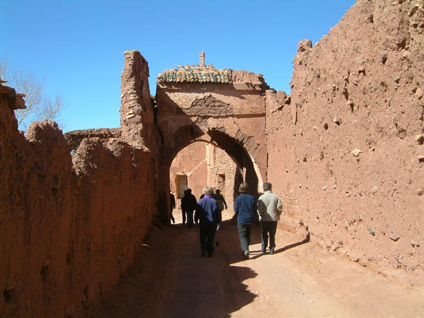 heading back to the minibus at at Teleouet Kasbah